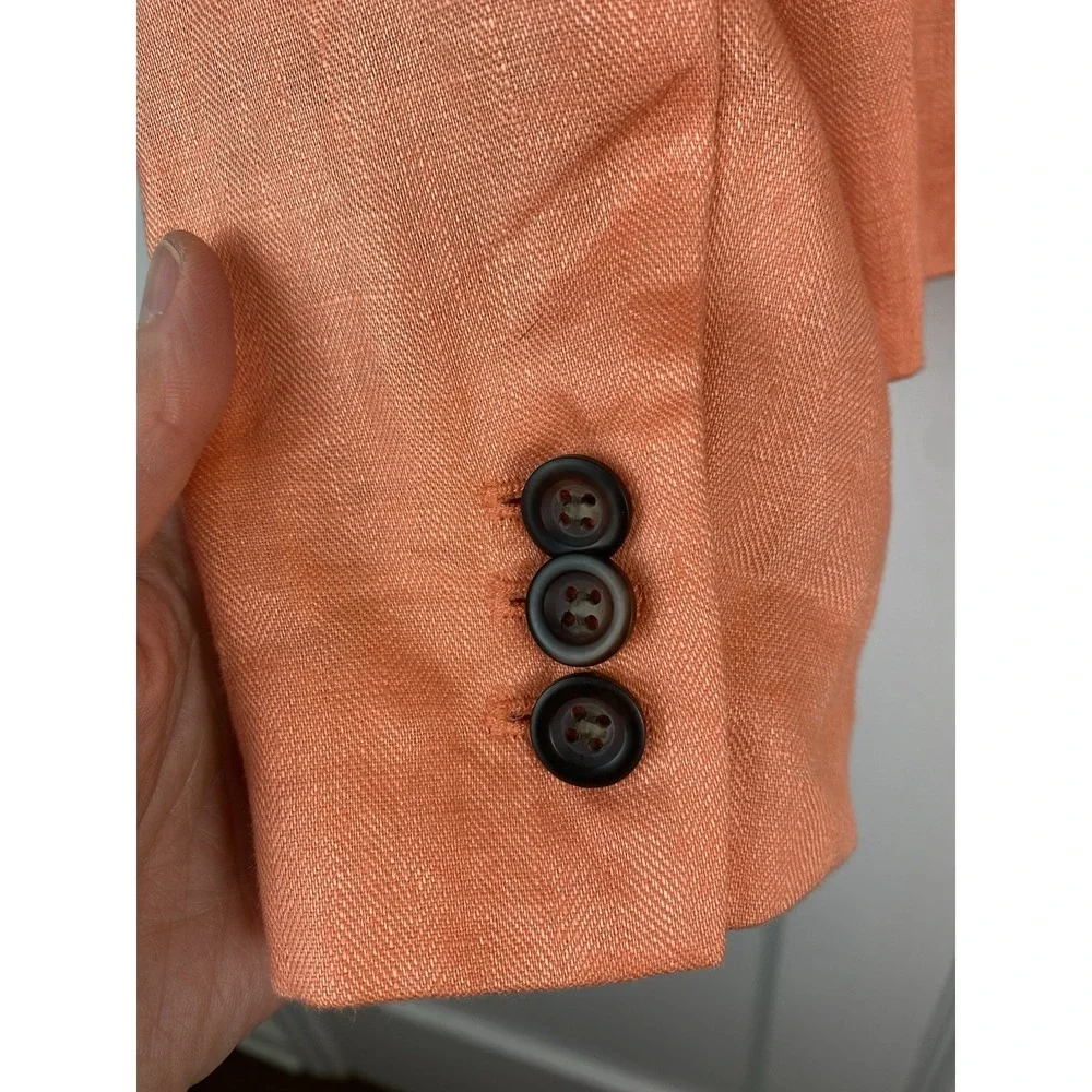 J. Crew Women's 6 Peach Lined 100% Linen 2 Button Blazer Jacket